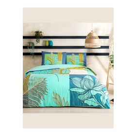 Taç Monstera Mint Ranforce Tek Kişilik Nevresim Takımı