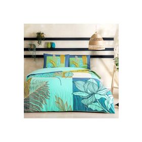 Taç Monstera Mint Ranforce Tek Kişilik Nevresim Takımı