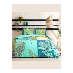 Taç Monstera Mint Ranforce Tek Kişilik Nevresim Takımı