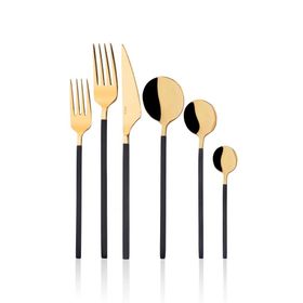 Taç Morena 36 Parça Siyah Gold Çatal Kaşık Bıçak Seti