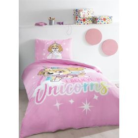 Taç Paw Patrol Skye Glitter Lisanslı Pamuklu Tek Kişilik Nevresim Takımı