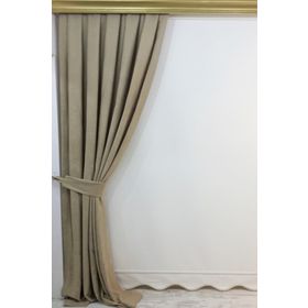Taç Pileli Soft Kumaş Kahve 60x260 cm Fon Perde
