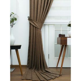 Taç Pileli Soft Kumaş Kahve 60x260 cm Fon Perde