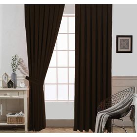Taç Pileli Soft Kumaş Kahve 60x260 cm Fon Perde