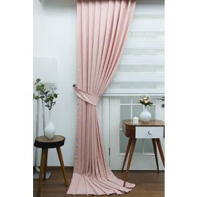 Taç Pileli Soft Kumaş Pudra 60x260 cm Fon Perde
