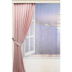Taç Pileli Soft Kumaş Pudra 60x260 cm Fon Perde