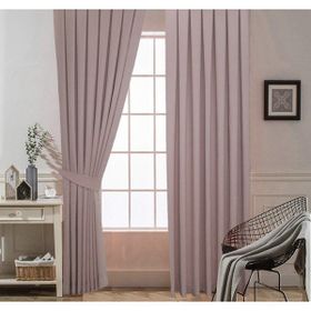 Taç Pileli Soft Kumaş Pudra 60x260 cm Fon Perde