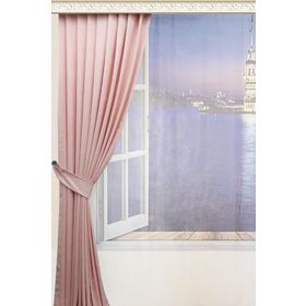 Taç Pileli Soft Kumaş Pudra 60x260 cm Fon Perde
