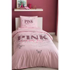 Taç Pink Pembe Ranforce Çift Kişilik Nevresim Takımı