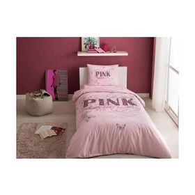 Taç Pink Pembe Ranforce Çift Kişilik Nevresim Takımı