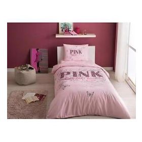 Taç Pink Pembe Ranforce Çift Kişilik Nevresim Takımı