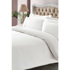 Taç Premium Basic King Size Pamuk Saten Beyaz Çift Kişilik Nevresim Takımı