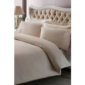 Taç Premium Basic King Size Pamuk Saten Krem Nevresim Takımı