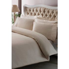 Taç Premium Basic King Size Pamuk Saten Krem Nevresim Takımı