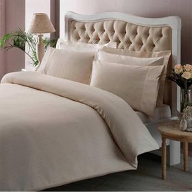 Taç Premium Basic Stripe Krem Çift Kişilik Nevresim Takımı