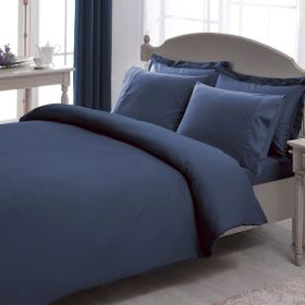 Taç Premium Basic Stripe Lacivert King Size Nevresim Takımı