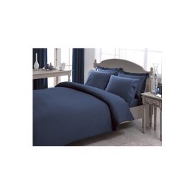 Taç Premium Basic Stripe Lacivert Saten Çift Kişilik Nevresim Takımı