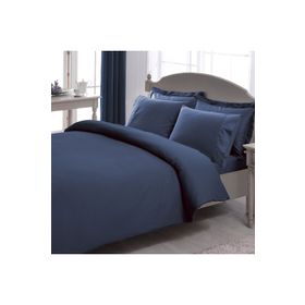 Taç Premium Basic Stripe Lacivert Saten Çift Kişilik Nevresim Takımı