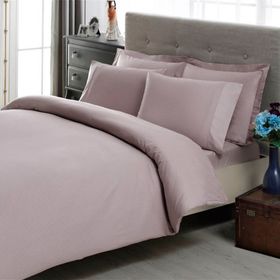 Taç Premium Basic Stripe Lila Çift Kişilik Nevresim Takımı