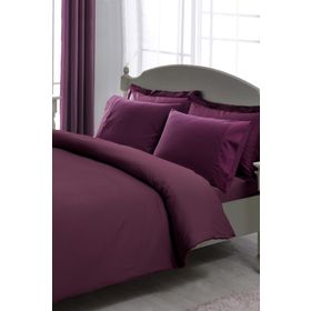 Taç Premium Basic Stripe Mürdüm Çift Kişilik Nevresim Takımı