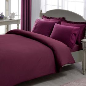 Taç Premium Basic Stripe Mürdüm Çift Kişilik Nevresim Takımı