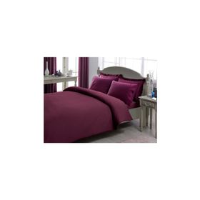 Taç Premium Basic Stripe Mürdüm Çift Kişilik Nevresim Takımı