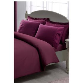 Taç Premium Basic Stripe Mürdüm Çift Kişilik Nevresim Takımı