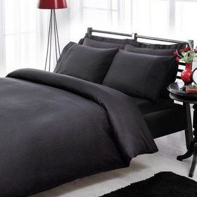 Taç Premium Basic Stripe Siyah Çift Kişilik Nevresim Takımı