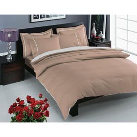 Taç Prestige Cappucino Çift Kişilik Delüx Saten Nevresim Takımı