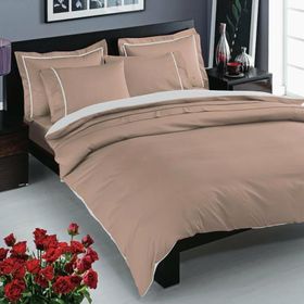 Taç Prestige Cappucino Çift Kişilik Delüx Saten Nevresim Takımı