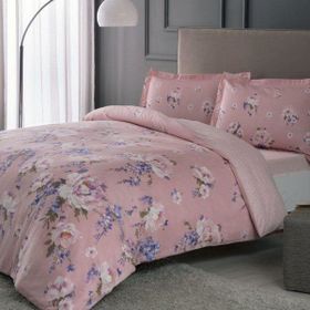 Taç Rain Pembe Pamuk Saten 200 x 220 cm Çift Kişilik Nevresim Takımı