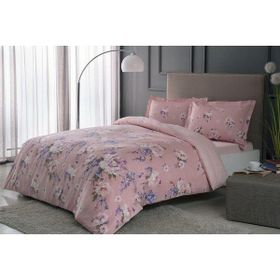 Taç Rain Pembe Pamuk Saten 200 x 220 cm Çift Kişilik Nevresim Takımı