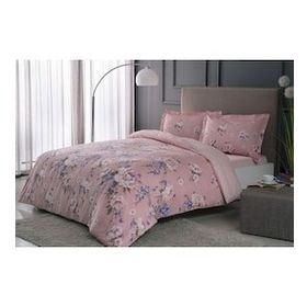 Taç Rain Pembe Pamuk Saten 200 x 220 cm Çift Kişilik Nevresim Takımı