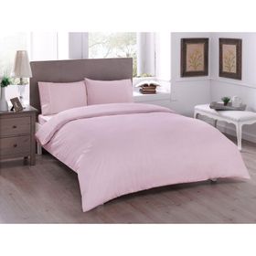 Taç Ranforce Basic Pembe Çift Kişilik Nevresim Takımı