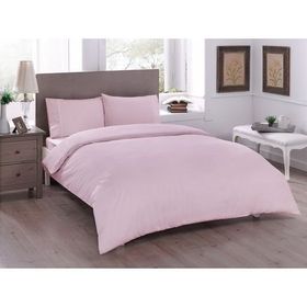 Taç Ranforce Basic Pembe Çift Kişilik Nevresim Takımı