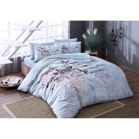 Taç Ranforce Blanche Mint Çift Kişilik Nevresim Takımı