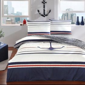 Taç Ranforce Çift Kişilik Harbor 200x220 cm Lacivert Nevresim Takımı