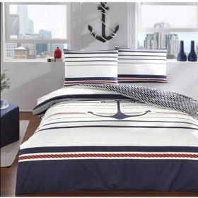 Taç Ranforce Çift Kişilik Harbor 200x220 cm Lacivert Nevresim Takımı