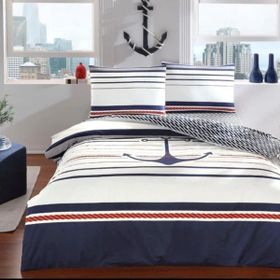 Taç Ranforce Çift Kişilik Harbor 200x220 cm Lacivert Nevresim Takımı