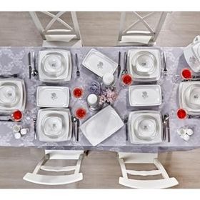 Taç Real Bone Tia Platin 60 Parça 12 Kişilik Yemek Takımı