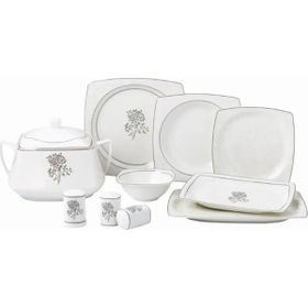 Taç Real Bone Tia Platin 60 Parça 12 Kişilik Yemek Takımı
