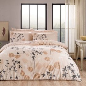 Taç Ronda Saten Delux Cappuccino Çift Kişilik Nevresim Takımı