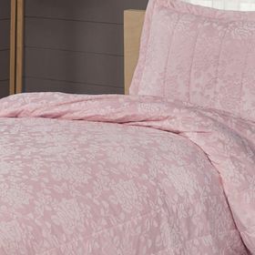 Taç Rosellla Pembe Yatak Örtüsü Seti