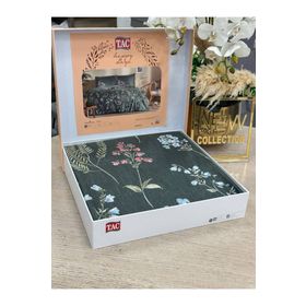 Taç Ruth %100 Saten Çift Kişilik Yeşil Nevresim Takımı