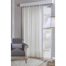 Taç Saten Güneşlik Düz Dikiş Kırık Beyaz 100x200 cm Fon Perde