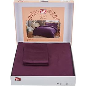 Taç Sc Saten Basic Mürdüm Çift Kişilik Nevresim Takımı