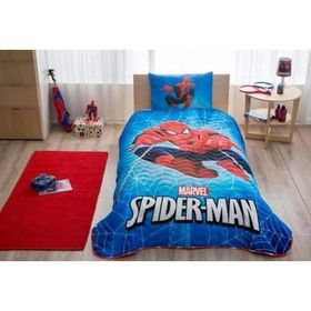 Taç Spiderman Skyscaper Tek Kişilik Yatak Örtüsü Takımı