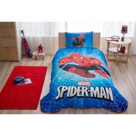 Taç Spiderman Skyscaper Tek Kişilik Yatak Örtüsü Takımı