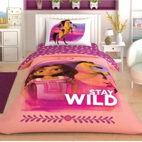 Taç Spirit Stay Wild Lisanslı Pembe 160x220 Cm Tek Kişilik Nevresim Takımı