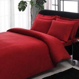 Taç Stripe Kırmızı King Size XL Battal Boy Premium Basic Nevresim Takımı